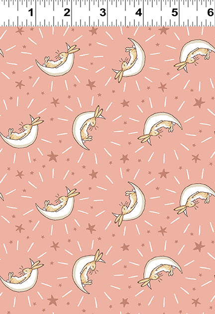 Guess How Much I Love You 2024 | Coral Bunny Moons by Anita Jeram for Clothworks | 100% Cotton FLANNEL