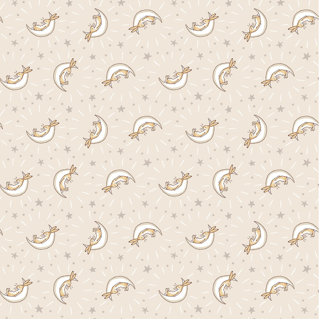 Guess How Much I Love You 2024 | Khaki Bunny Moons by Anita Jeram for Clothworks | 100% Cotton FLANNEL