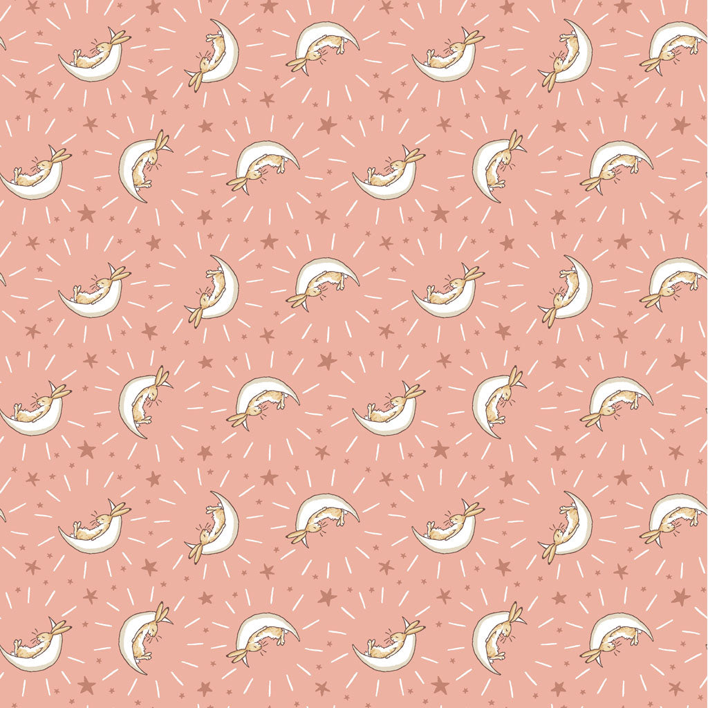 Guess How Much I Love You 2024 | Coral Bunny Moons by Anita Jeram for Clothworks | 100% Cotton FLANNEL