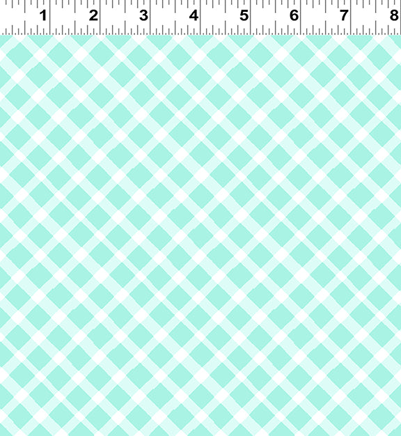 Love is in the Air | Diagonal Plaid Light Teal by Jim Ishikawa for Clothworks | Y4293-103