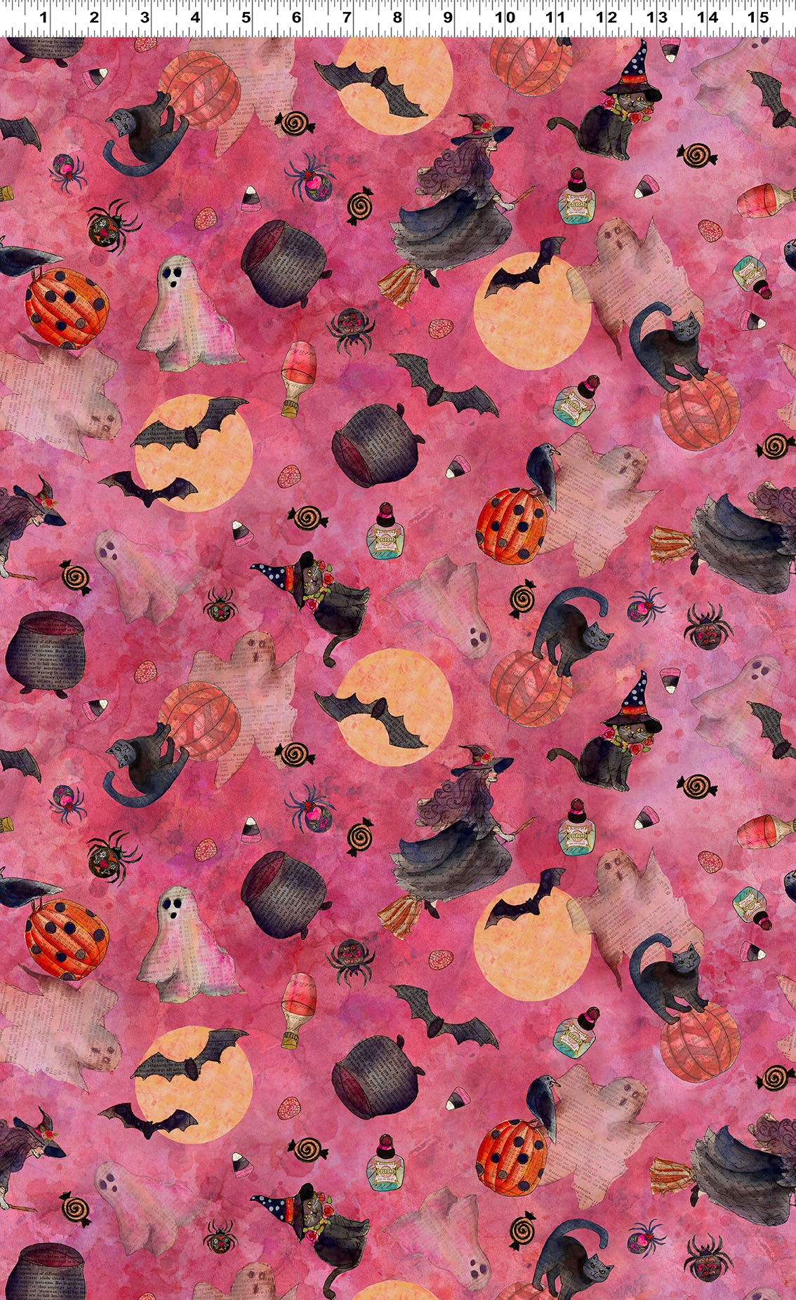 Faboolous | Halloween Toss Dark Raspberry by Sue Zipkin for Clothworks | Y4473-75