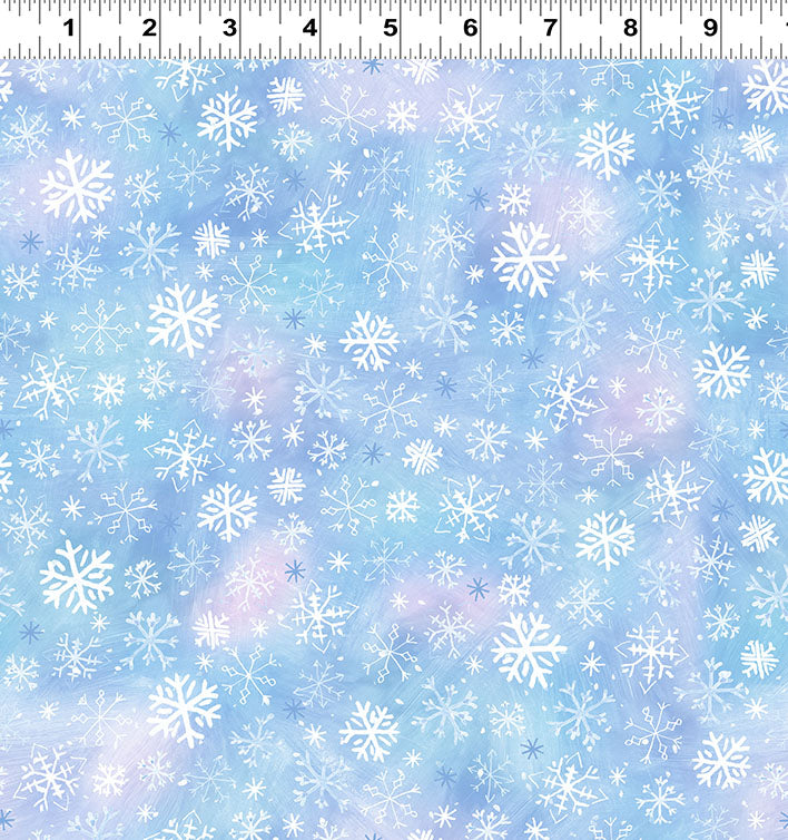 Snowtime | Digital Snowflakes - Light Blue by Anita Jeram for Clothworks | Y4554-29