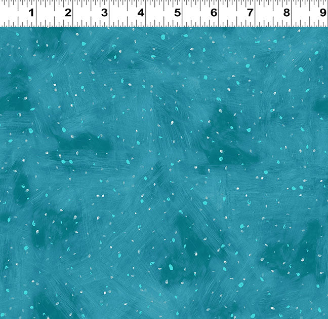 Snowtime | Snow Dot - Dark Aqua by Anita Jeram for Clothworks | Y4555-34