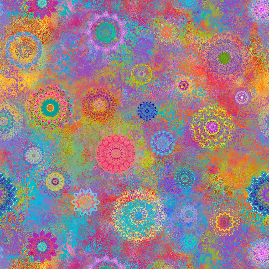 Lily Pond | Mandalas - Multi Color by Sue Zipkin for Clothworks | Y4619-55