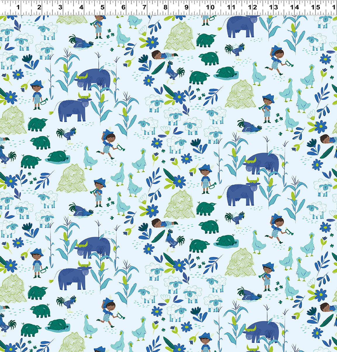 Little Boy Blue | Main Print - Pale Blue by Meags & Me for Clothworks | Y4637-136