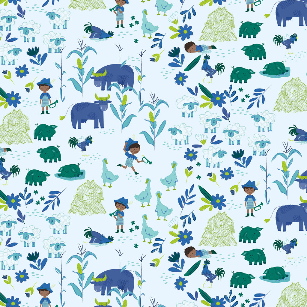 Little Boy Blue | Main Print - Pale Blue by Meags & Me for Clothworks | Y4637-136