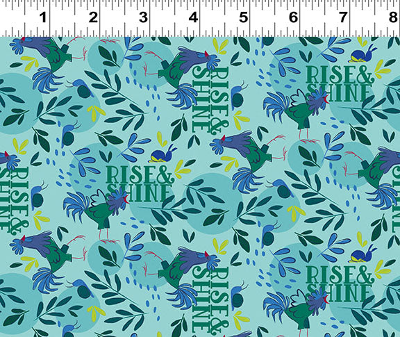 Little Boy Blue | Rise & Shine - Aqua by Meags & Me for Clothworks | Y4638-33