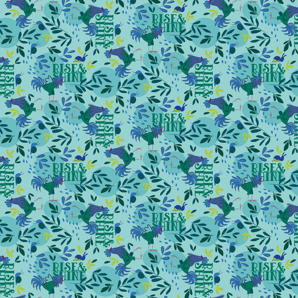 Little Boy Blue | Rise & Shine - Aqua by Meags & Me for Clothworks | Y4638-33