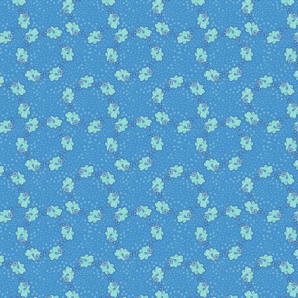 Little Boy Blue | Counting Sheep - Blue by Meags & Me for Clothworks | Y4643-90