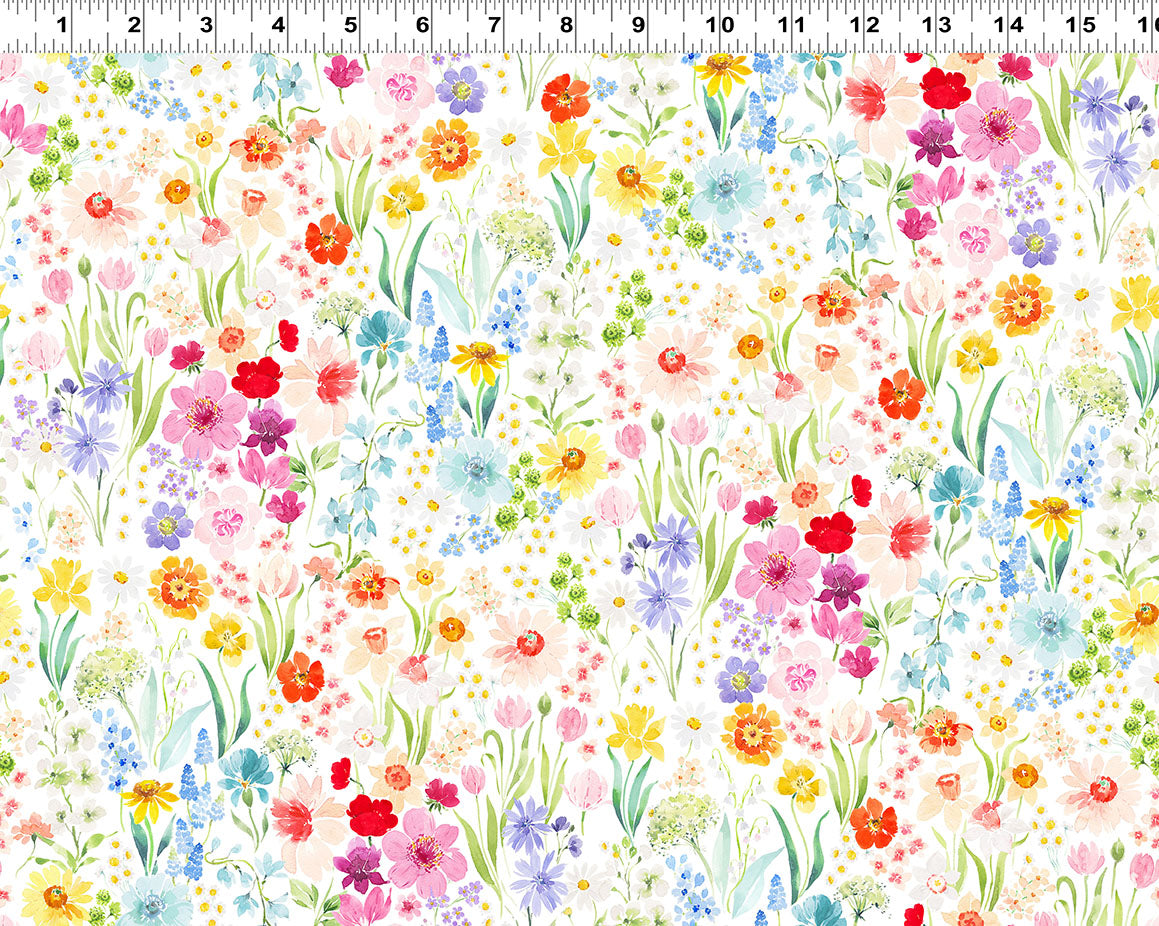 Spring Cheer | Garden Multi by Heatherlee Chan for Clothworks | Y4690-55