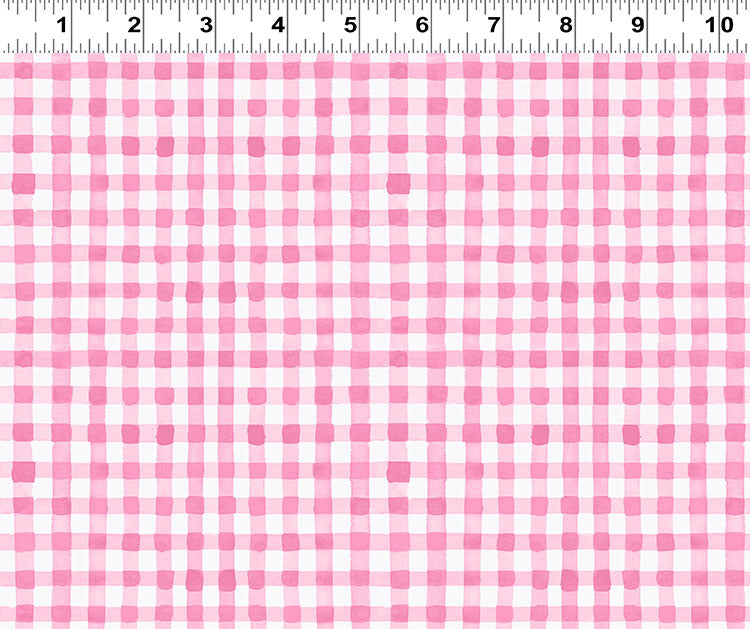 Spring Cheer | Pink Gingham by Heatherlee Chan for Clothworks | Y4696-42