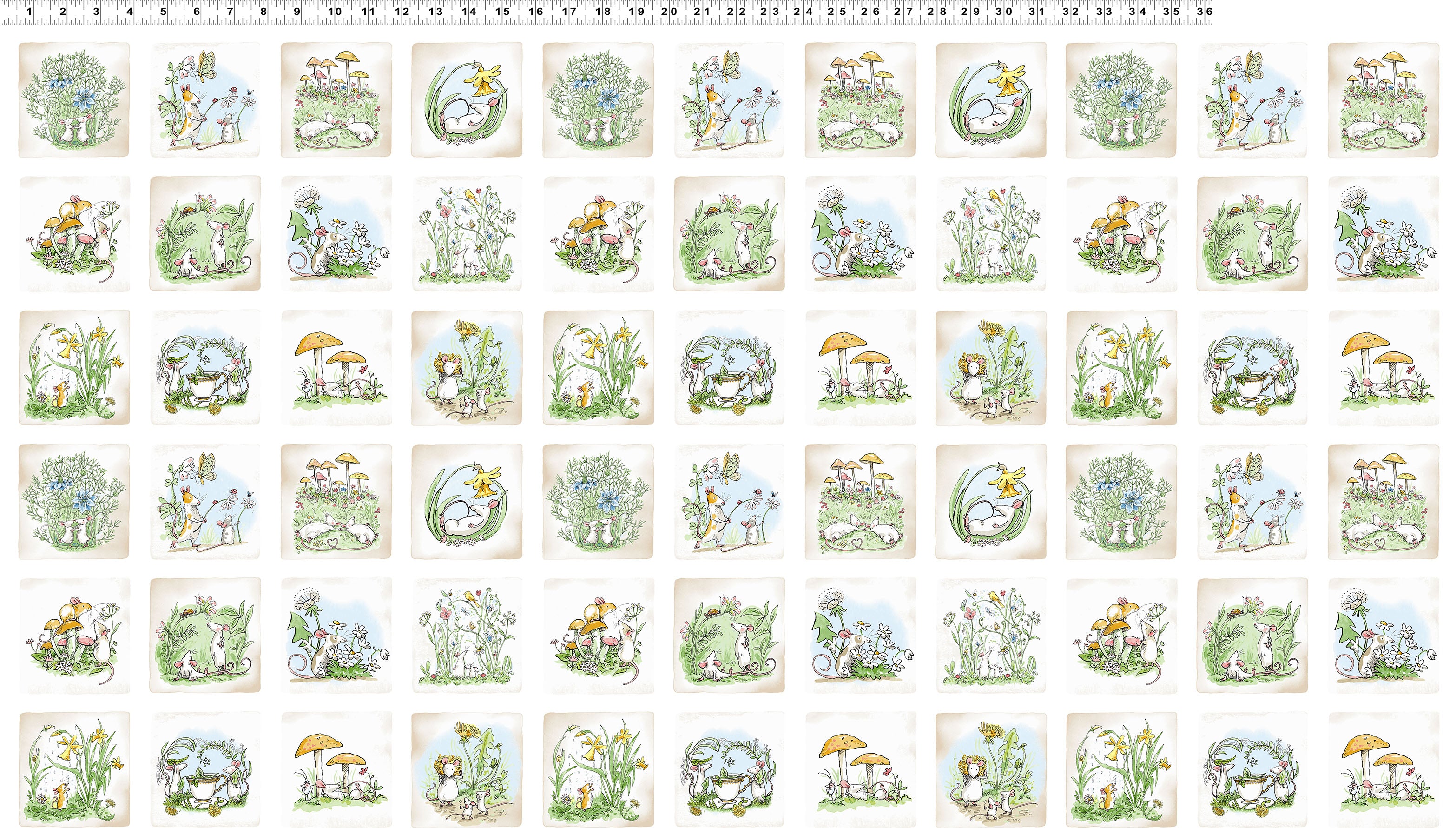 Mouseplay | Small Blocks - White by Anita Jeram by Clothworks | Y4746-1