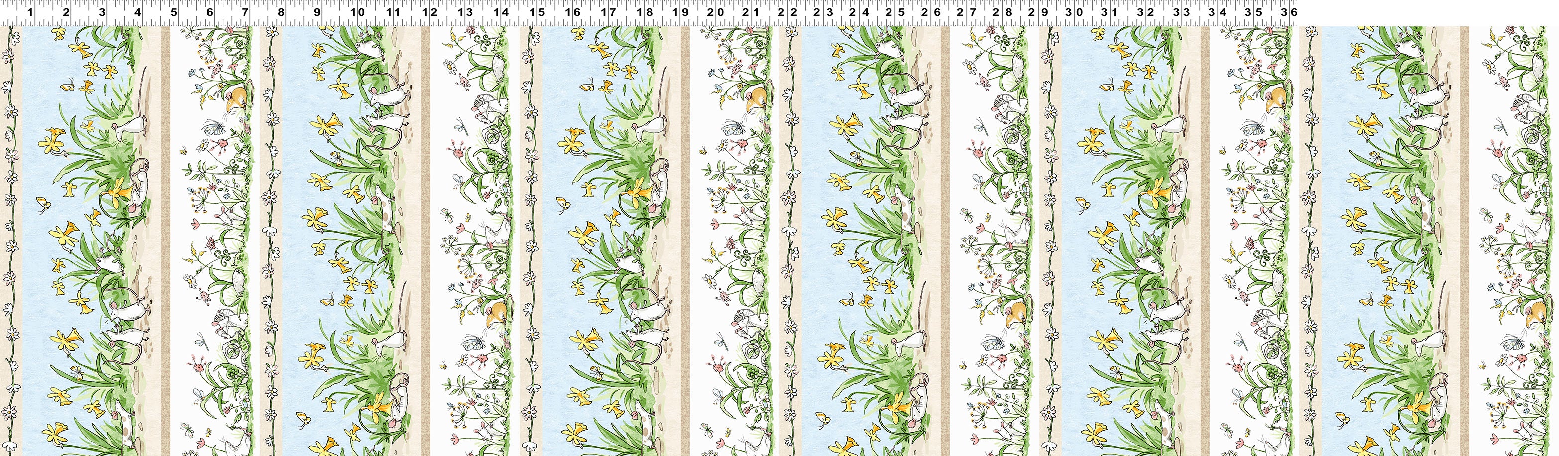 Mouseplay | Pictorial Stripe by Anita Jeram by Clothworks | Y4747-55