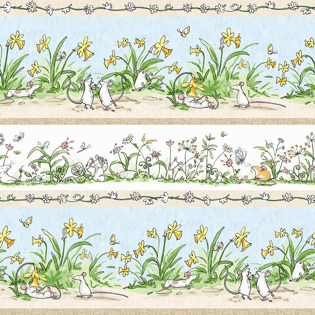 Mouseplay | Pictorial Stripe by Anita Jeram by Clothworks | Y4747-55