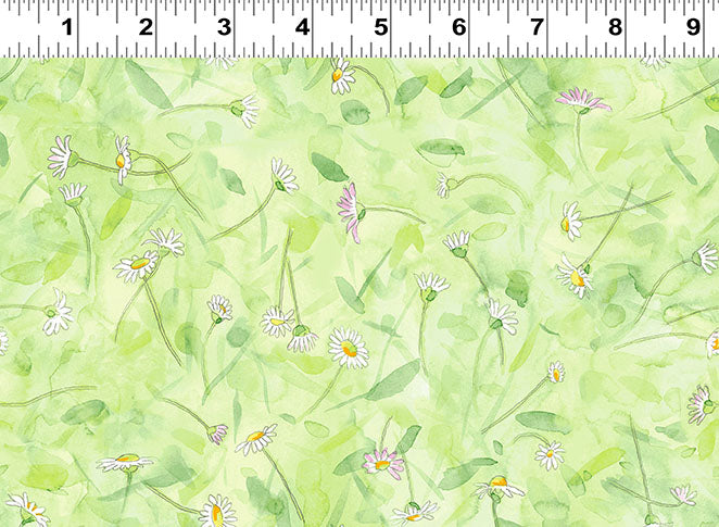 Mouseplay | Daisy Field - Green by Anita Jeram by Clothworks | Y4751-21