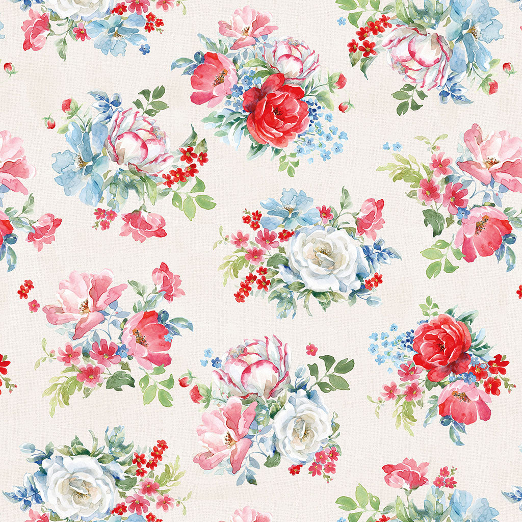 Americana | Tossed Bouqets - Light Cream by Beth Grove for Clothworks | Y4772-2