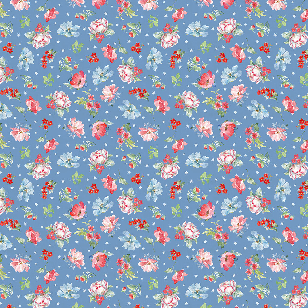 Americana | Medium Floral - Denim by Beth Grove for Clothworks | Y4774-88