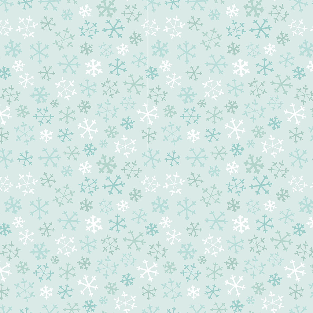 Guess How Much I Love You 2026 | FLANNEL Snowflakes Light Teal by Anita Jeram for Clothworks | Y824-103 | 100% Cotton Flannel