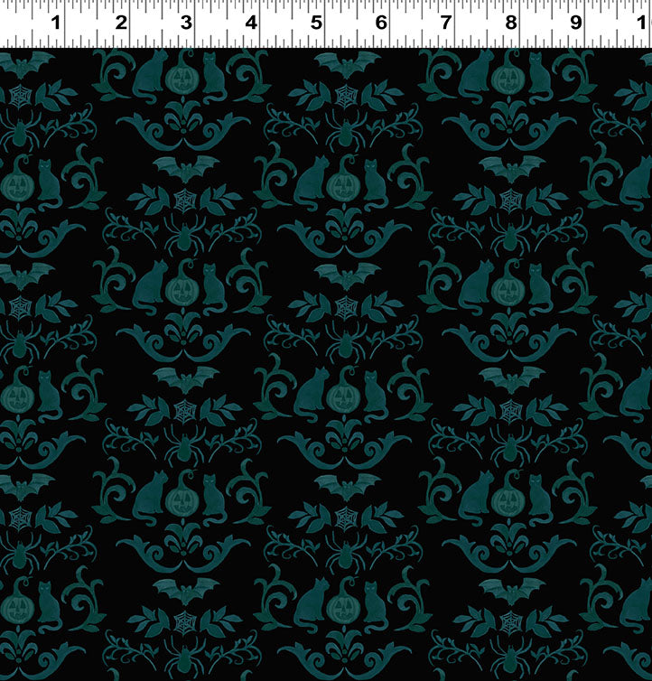 Emerald Hollow | Damask Black by Sue Zipkin for Clothworks | Y4827-3