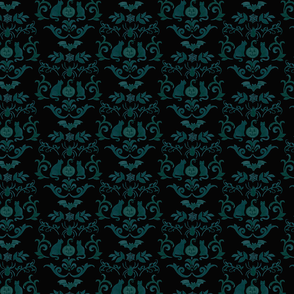 Emerald Hollow | Damask Black by Sue Zipkin for Clothworks | Y4827-3