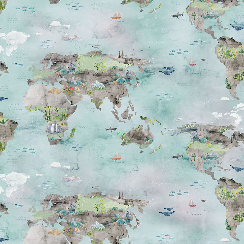 Our World | Toile - Multi Color by Kendra Binney for Clothworks | Y4932-55
