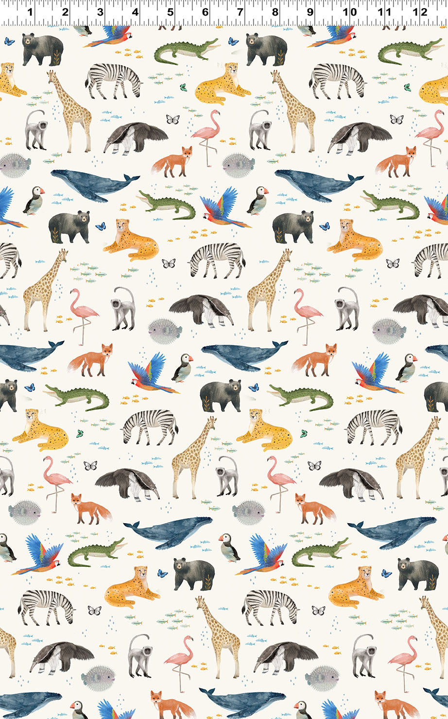 Our World | Animals - Light Cream by Kendra Binney for Clothworks | Y4933-2