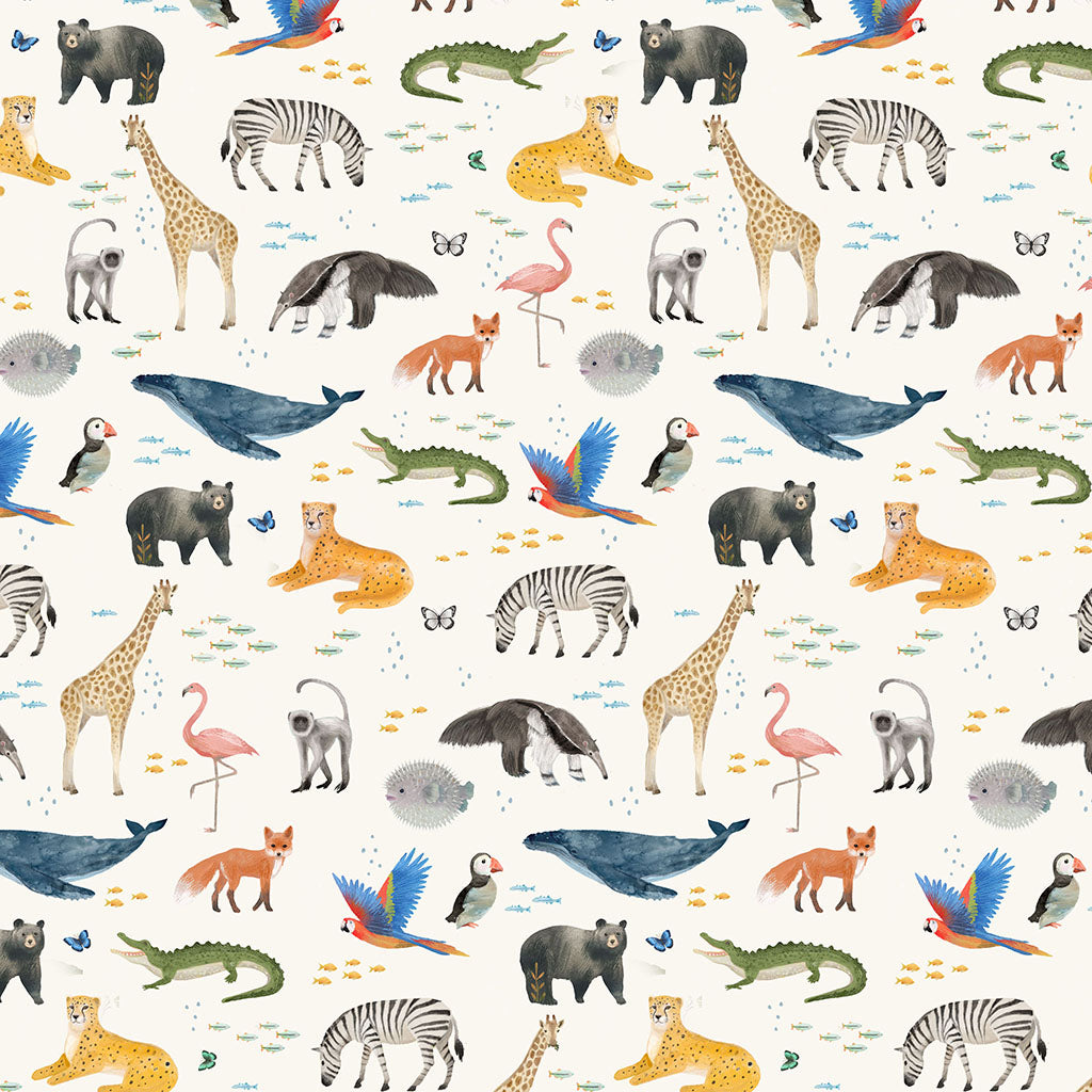 Our World | Animals - Light Cream by Kendra Binney for Clothworks | Y4933-2