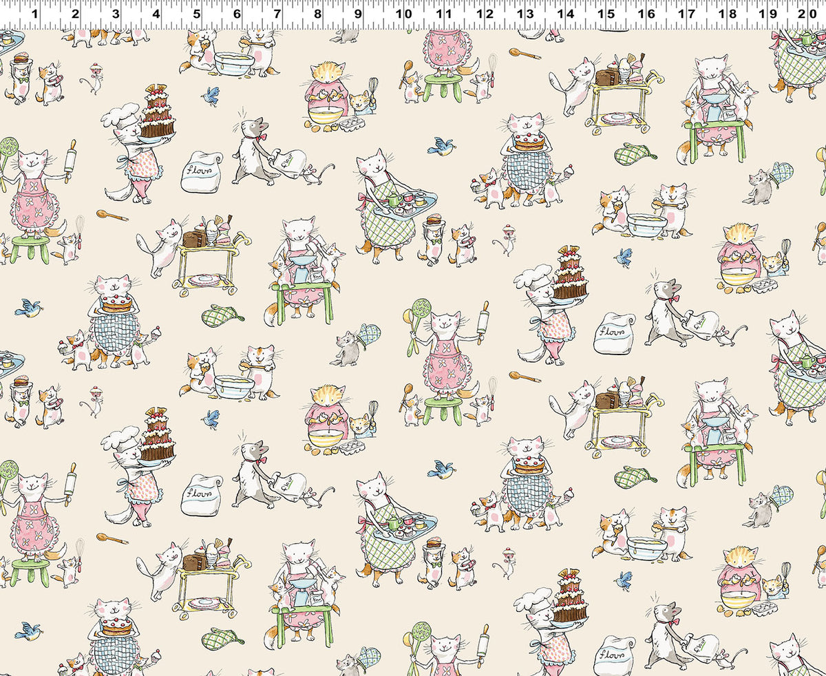 Let's Bake | Toile - Light Khaki by Anita Jeram | Y4956-11