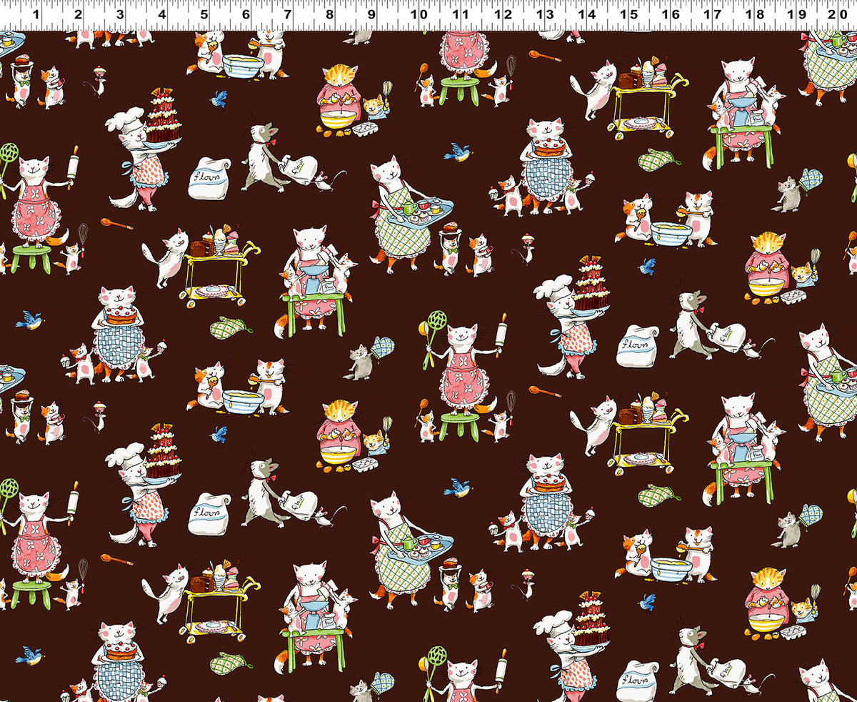 Let's Bake | Toile - Dark Brown by Anita Jeram | Y4956-16