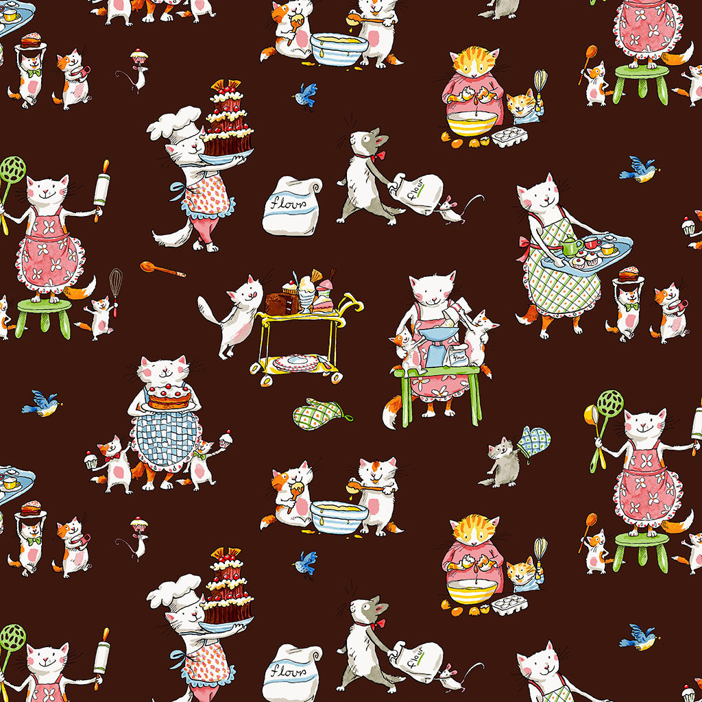 Let's Bake | Toile - Dark Brown by Anita Jeram | Y4956-16