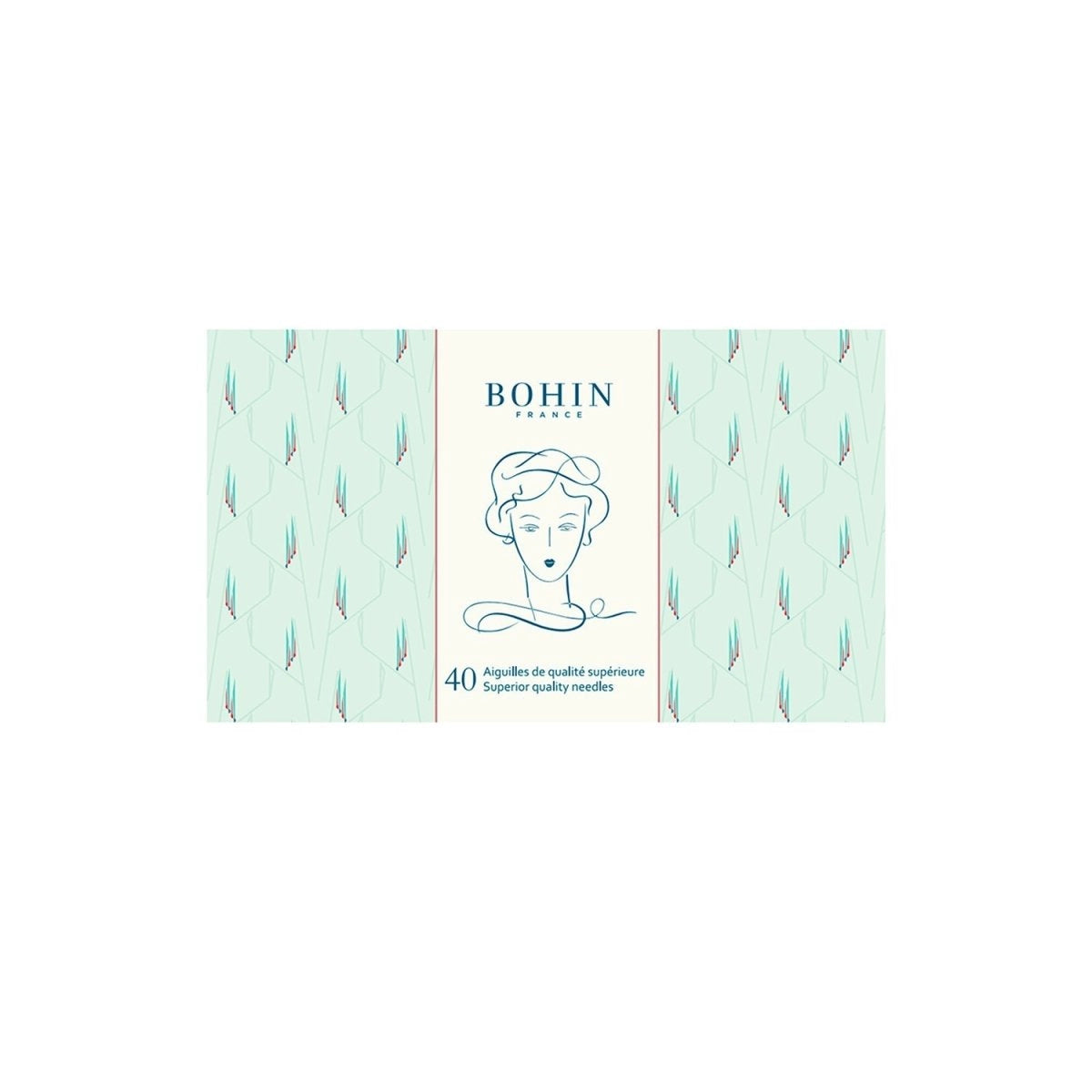 Bohin Needle Book – Green Edwige | 40 Assorted Hand Sewing Needles (1930s Edition)