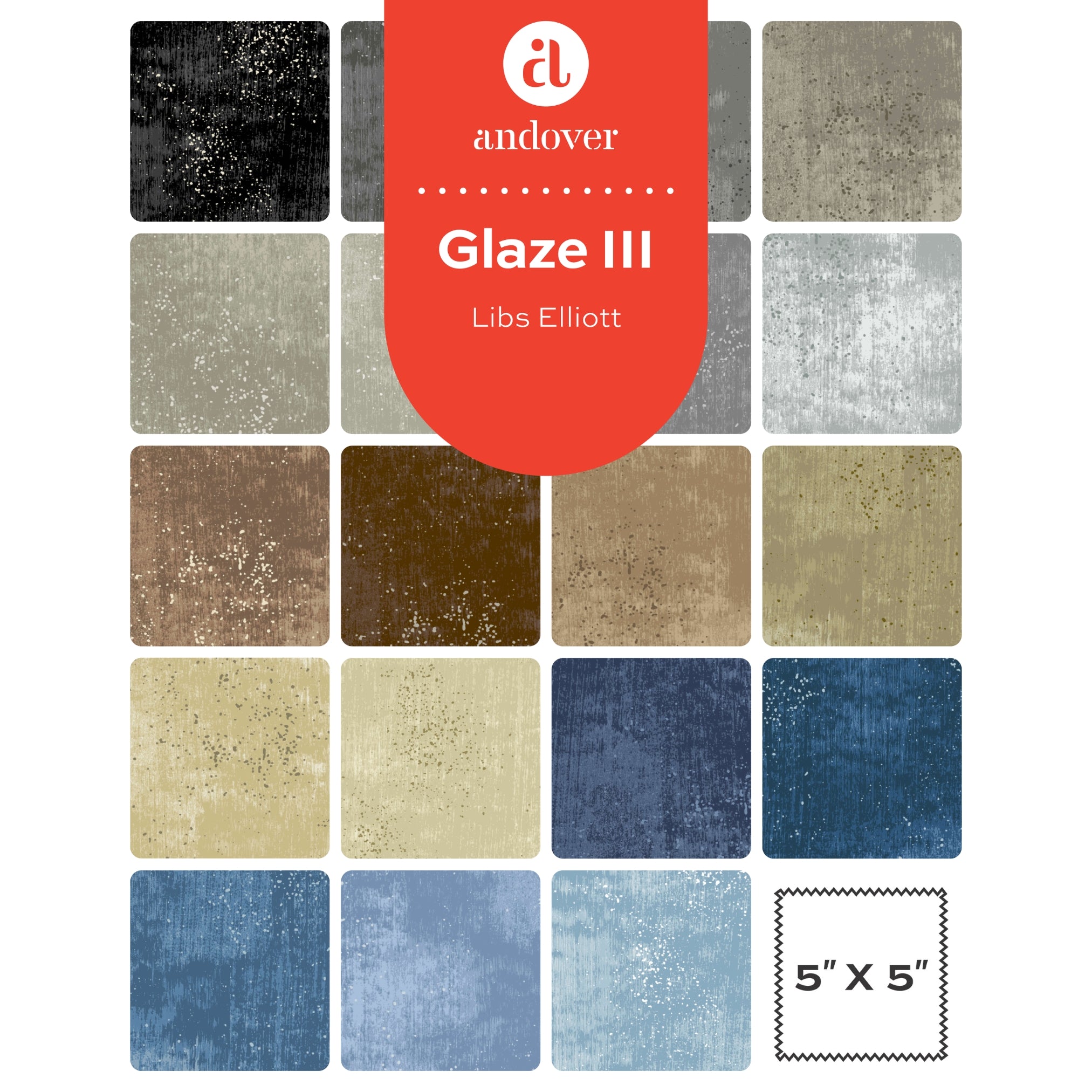Glaze III | 5" Charm Pack by Libs Eillot for Andover Fabrics | 42 pcs