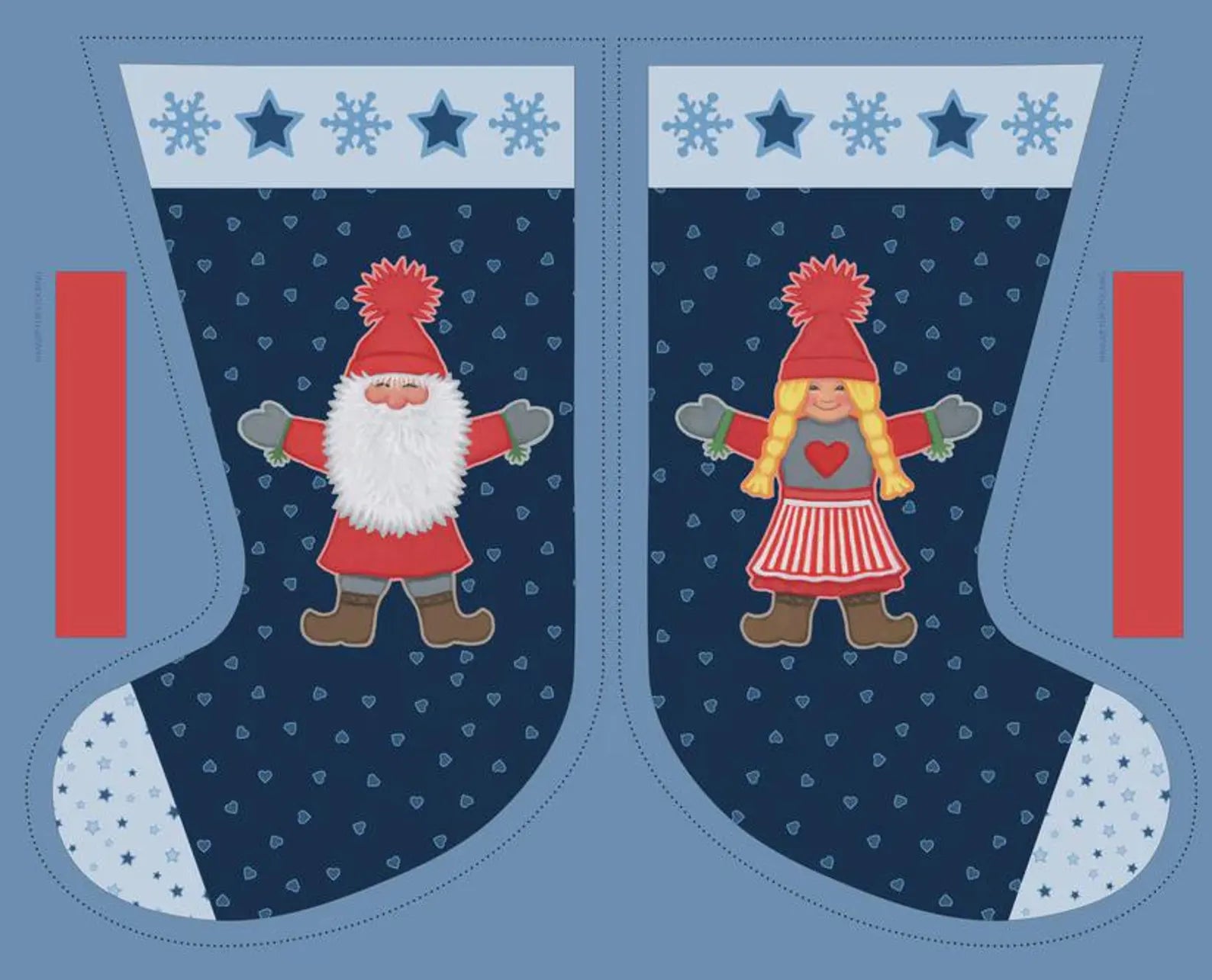 Tomten's Folklore Christmas | Stocking Panel by Eva Melhuish for Lewis & Irene | CE56