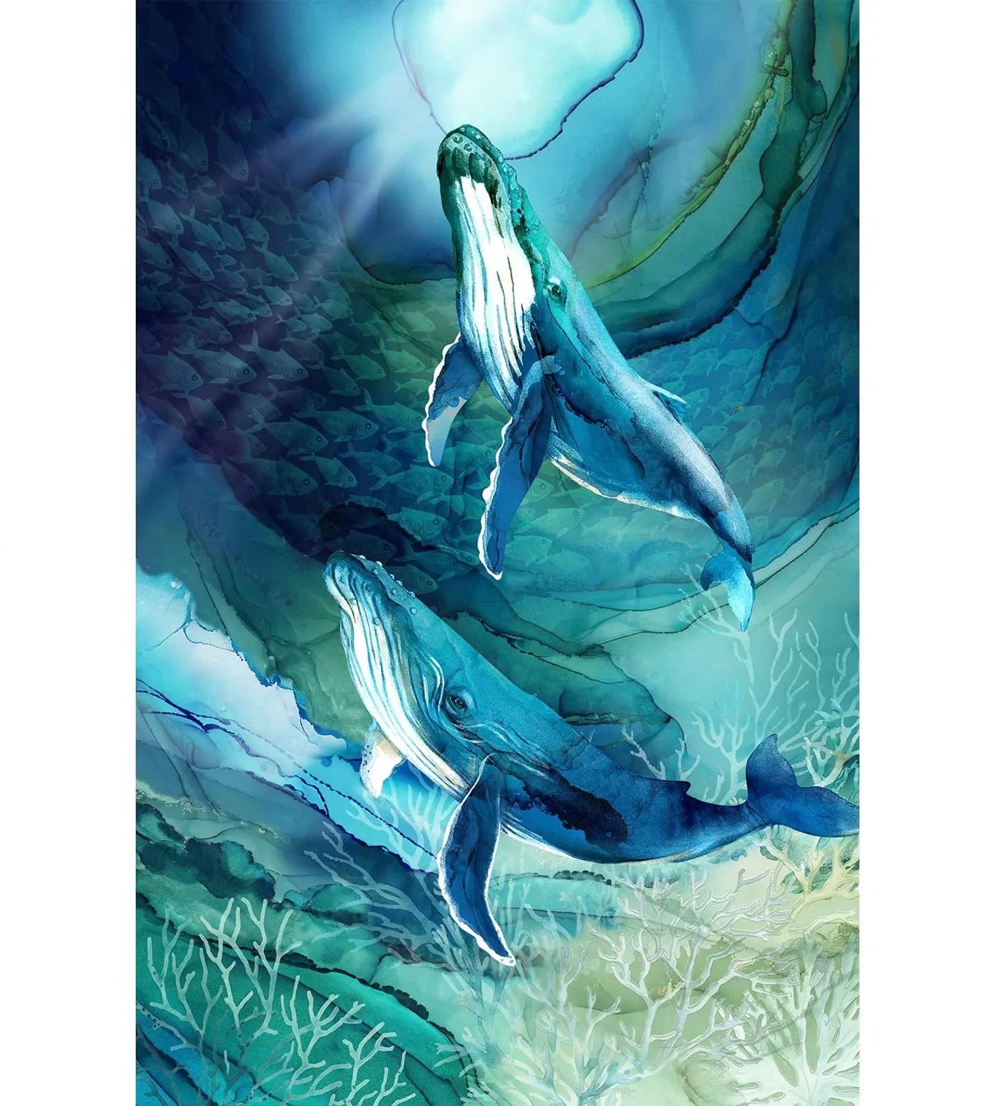 Deep Blue | Humpback Whale 28" Panel by Deborah Edwards & Melanie Samra | DP28120-48
