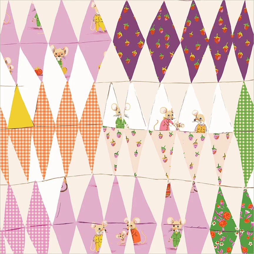 Heather Ross Favorites | Trixie Collage - Blush by Heather Ross for Windham | 50896D-2