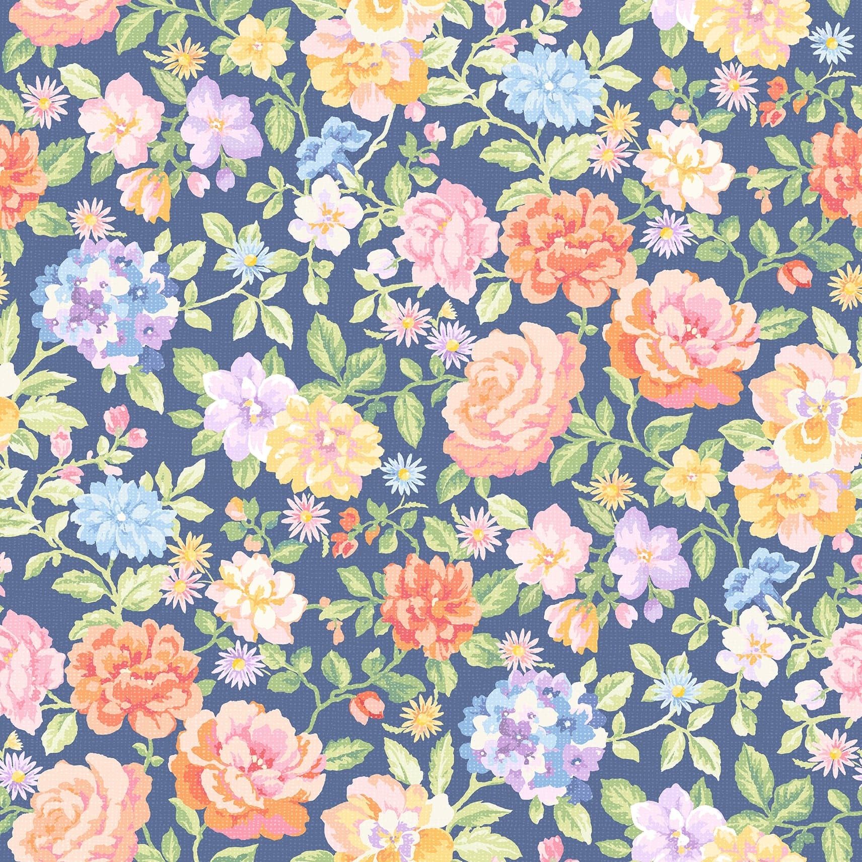 Gathering Sun | Floral Blue Multi by Maywood Studio | MAS11190-BZ