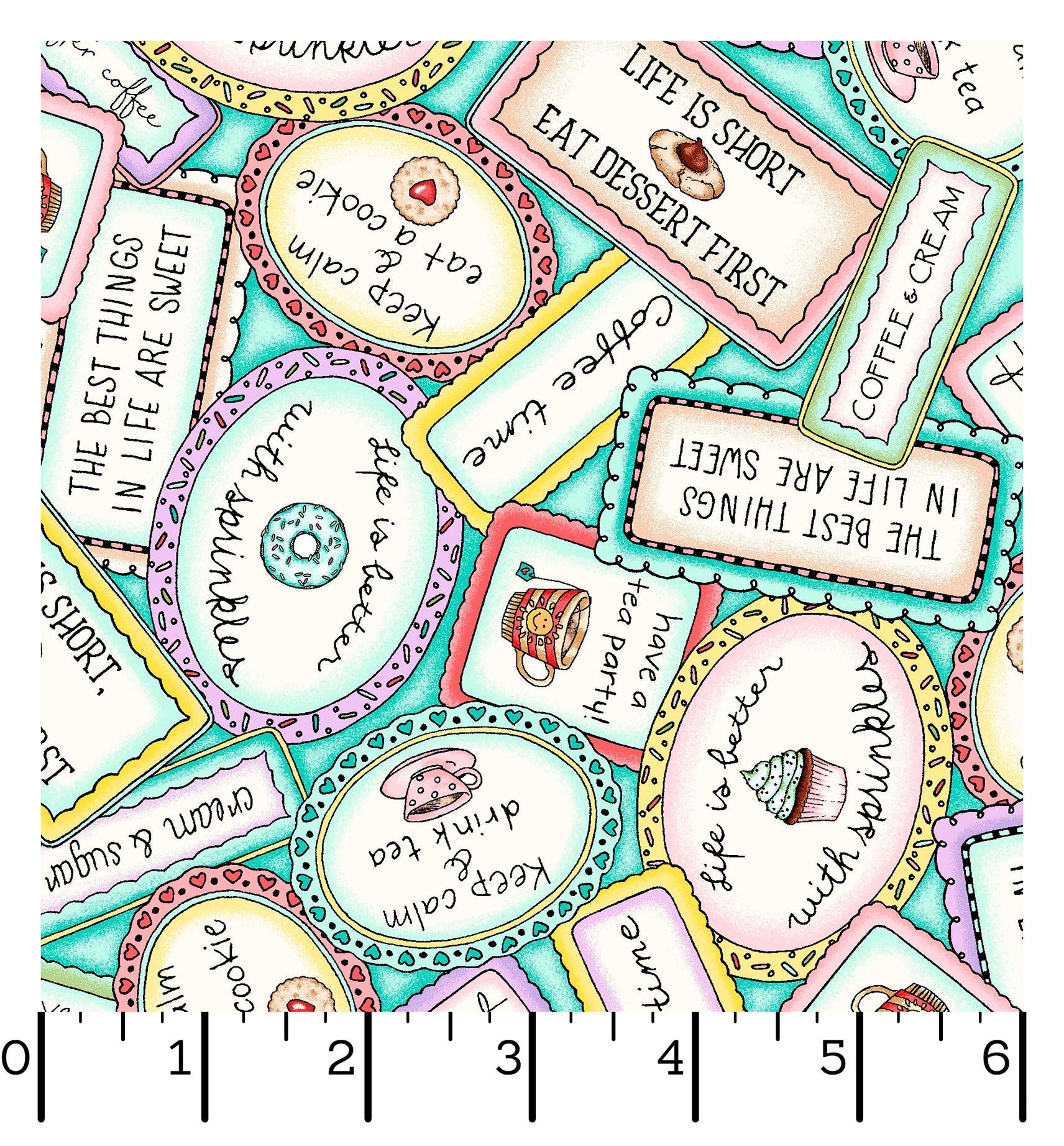 Dessert First | Sweet Phrases - Aqua by Kris Lammers for Maywood Studio | MAS11221-Q