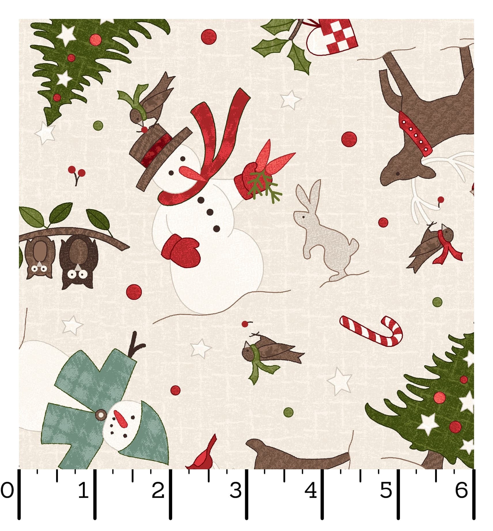Snowtop Mountain Flannel | Christmas Toss - Cream by Bonnie Sullivan for Maywood Studio | MASF11162-E | 100% Cotton Flannel
