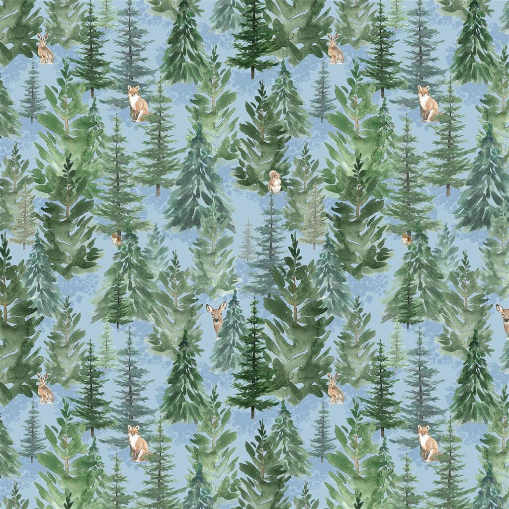 Woodland Way | Forest Light Denim by Beth Grove for Clothworks | Y4850-87