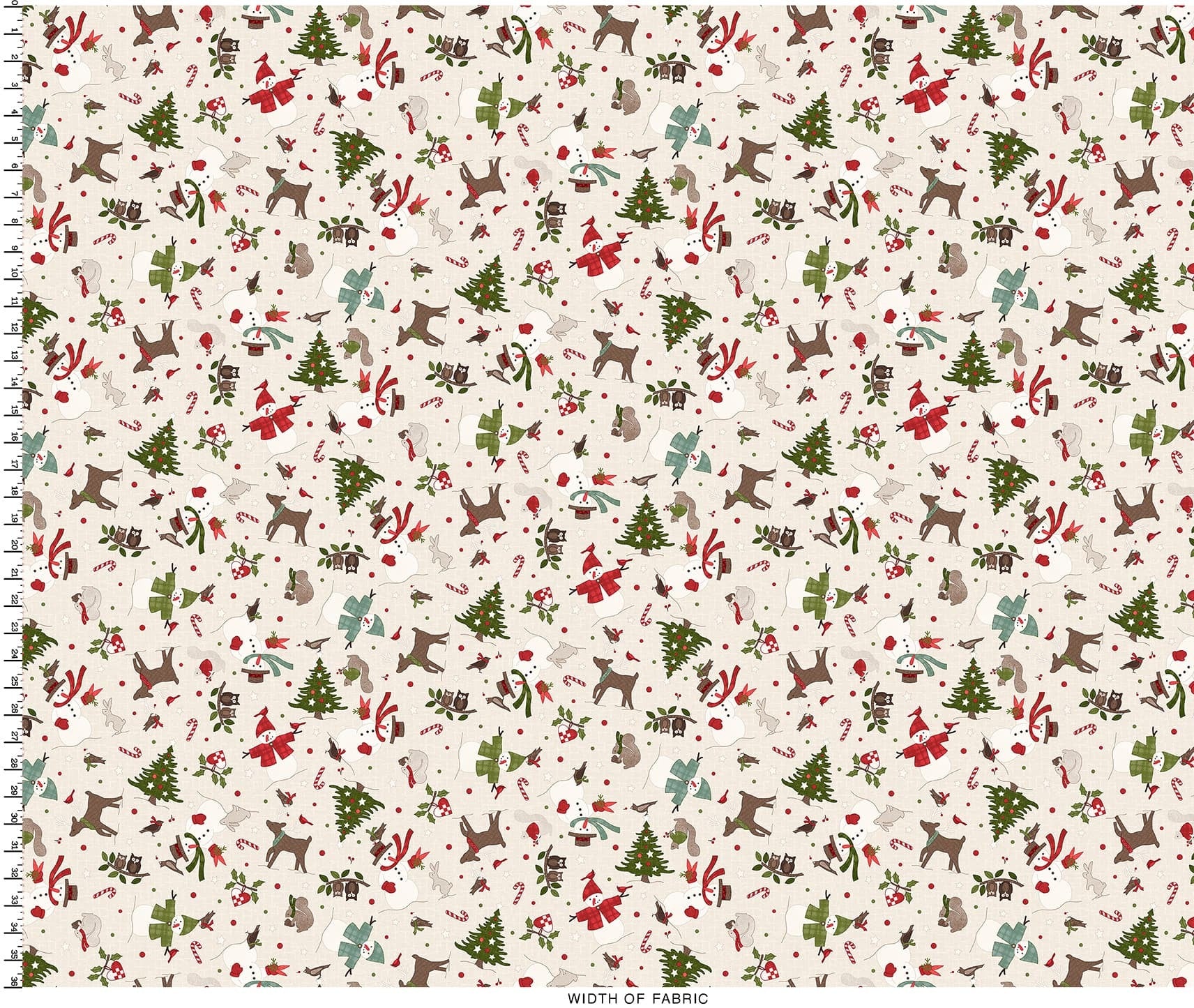 Snowtop Mountain Flannel | Christmas Toss - Cream by Bonnie Sullivan for Maywood Studio | MASF11162-E | 100% Cotton Flannel