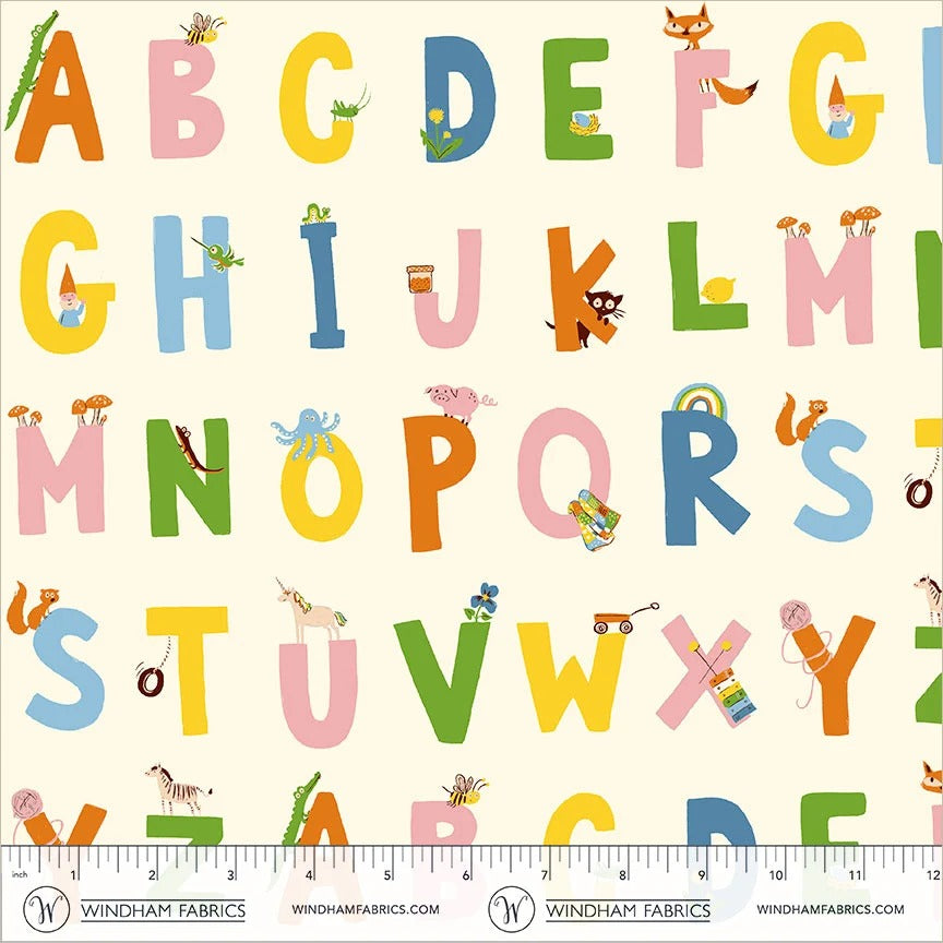 Heather Ross Favorites | Alphabet - Cream by Heather Ross for Windham | 43481D-3