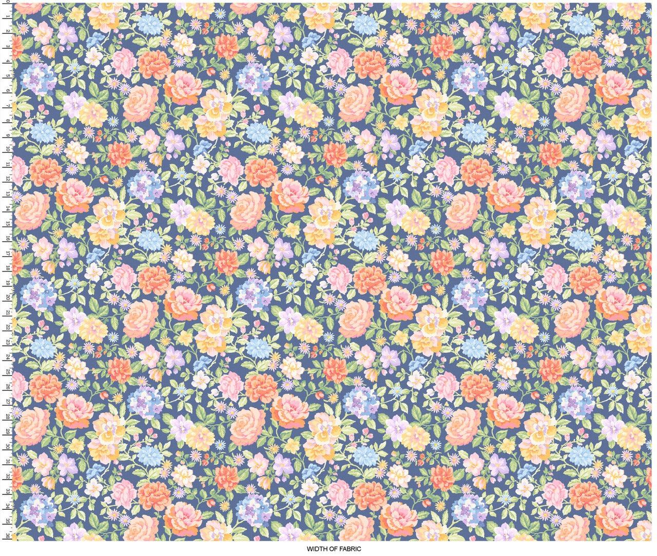 Gathering Sun | Floral Blue Multi by Maywood Studio | MAS11190-BZ