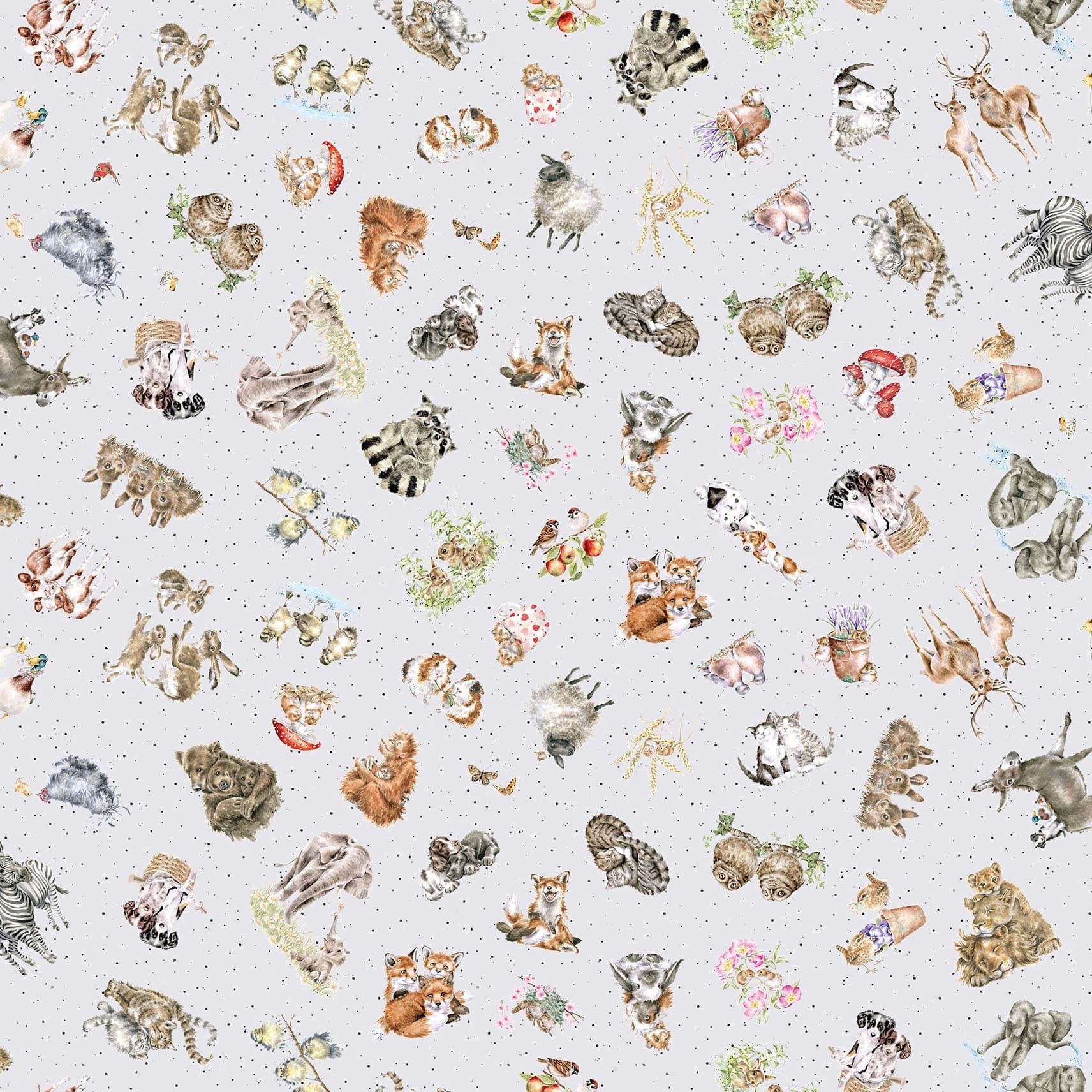 Together is Better | Tossed Animals - Soft Grey by Hannah Dale for Maywood Studio | MAS11121-K