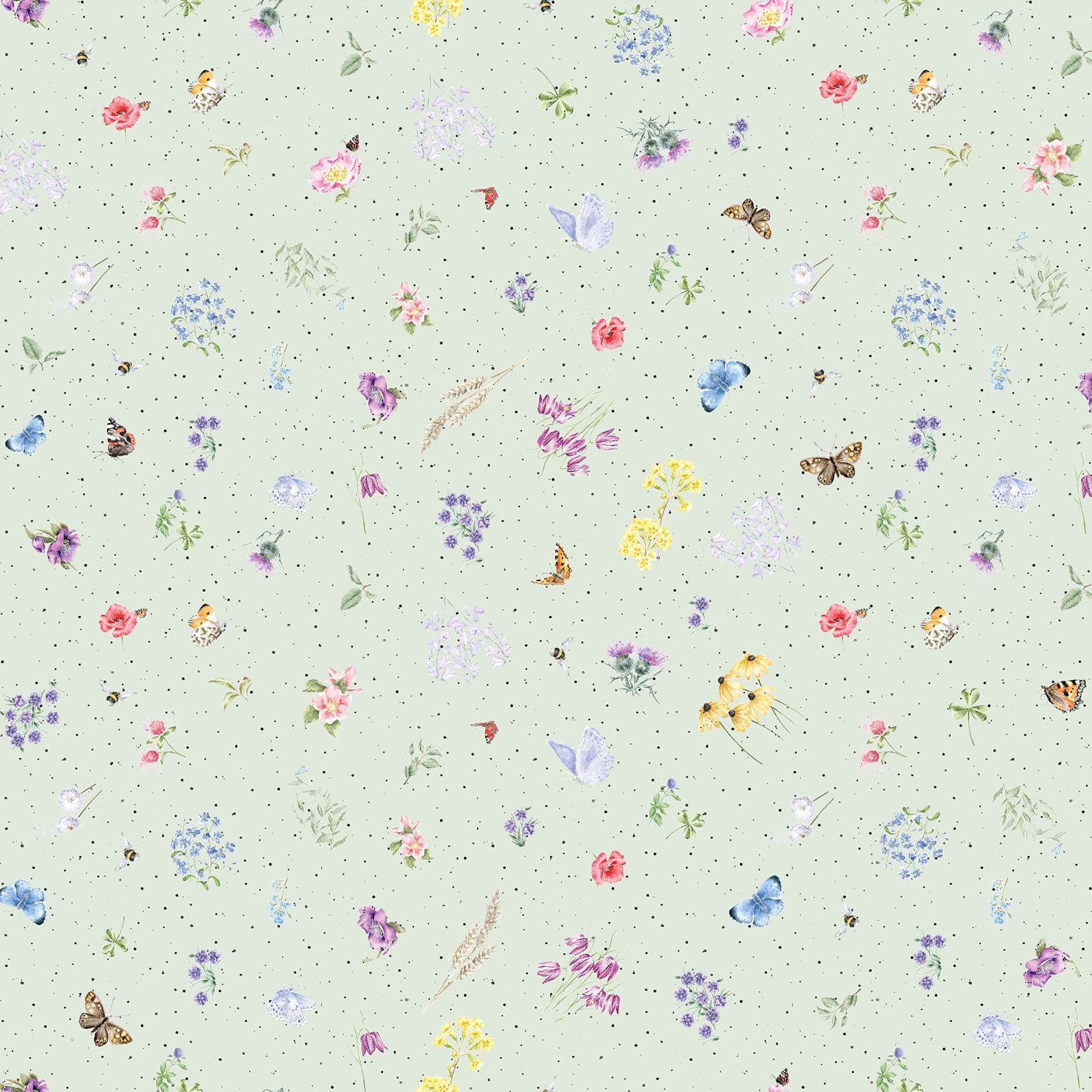 Together is Better | Flowers & Butterflies - Pale Green by Hannah Dale for Maywood Studio | MAS11122-G