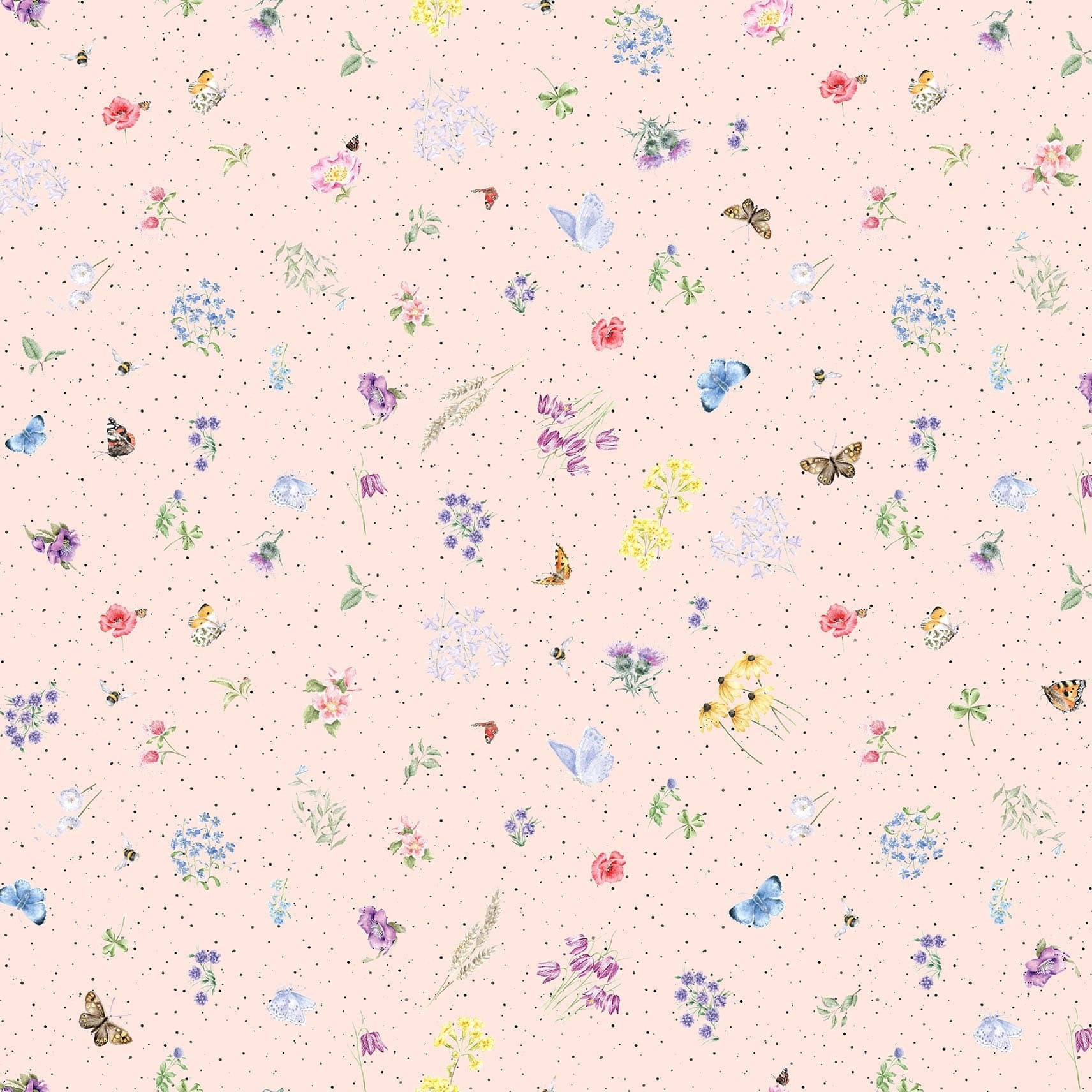 Together is Better | Flowers & Butterflies - Pale Pink by Hannah Dale for Maywood Studio | MAS11122-P
