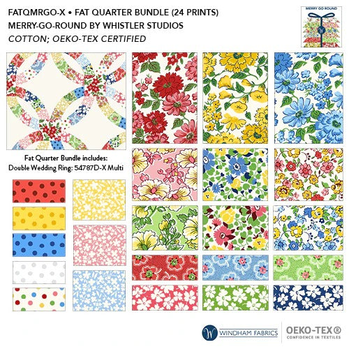 Merry Go Round | Fat Quarter Bundle by Whistler Studios for Windham | 24 pcs