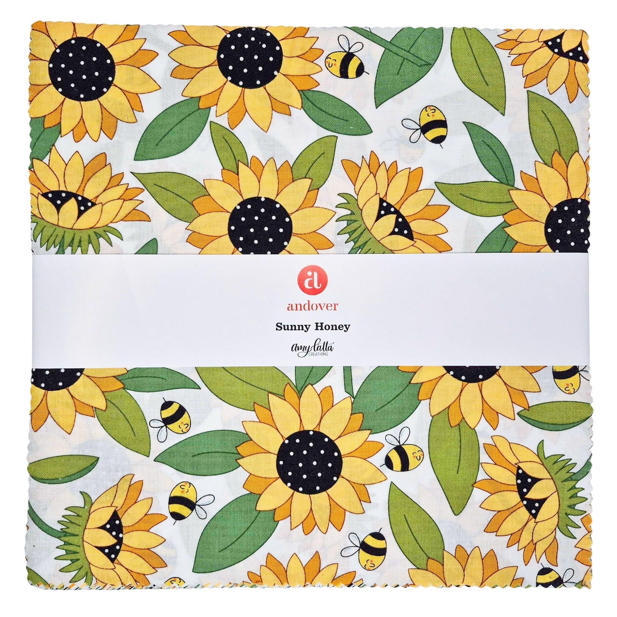 Sunny Honey | 10" Square Pack by Amy Latta Creations for Andover Fabrics | 42 pcs