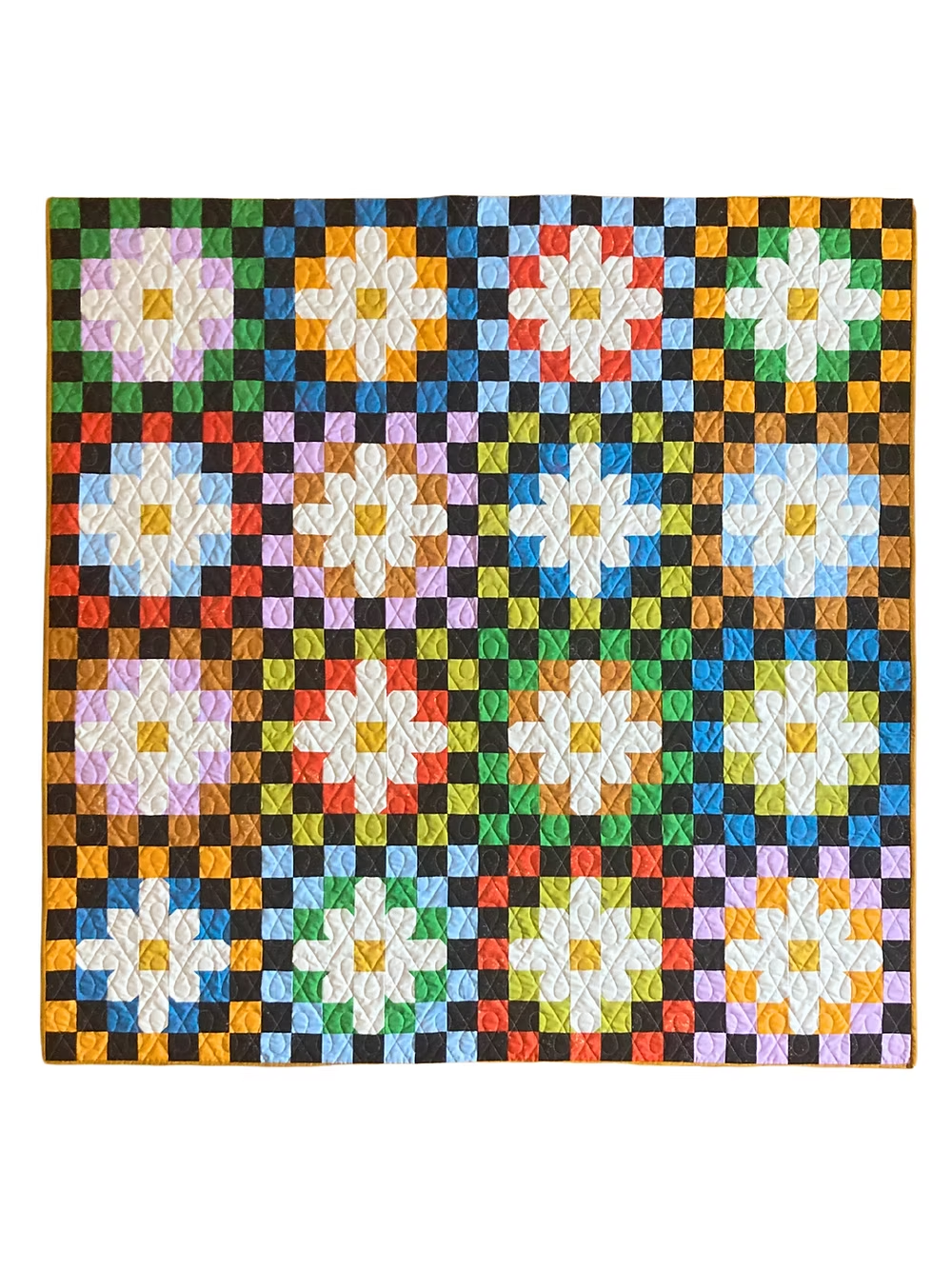 Retro Crochet Quilt Pattern by Maude MacDonald | Fat Quarter Friendly | 5 Sizes