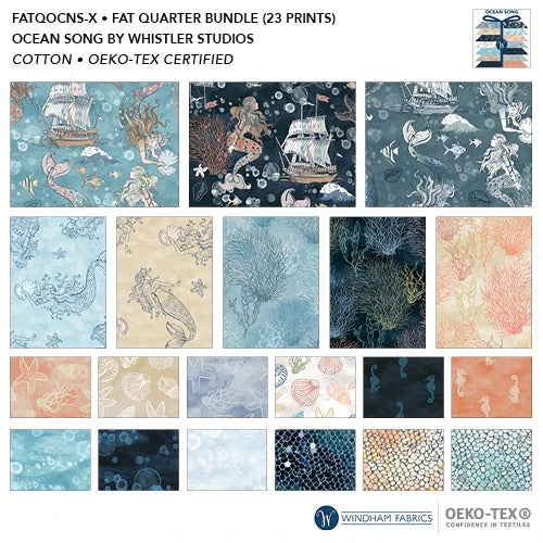 Ocean Song | Fat Quarter Bundles by Whistler Studios for Windham Fabrics | 23 pcs