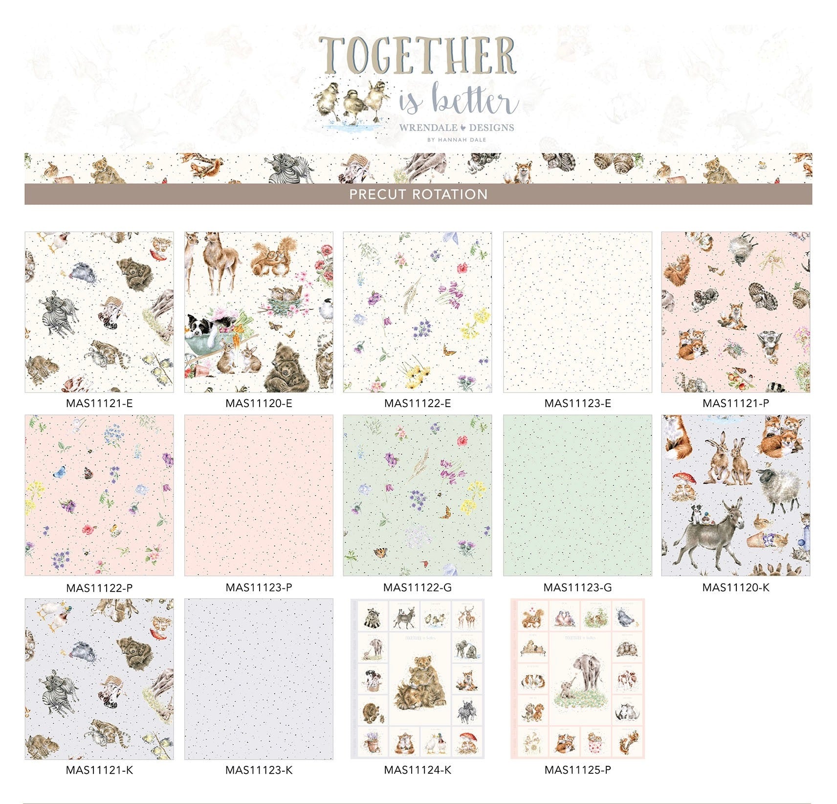 Together is Better | Fat Quarter Bundle by Hannah Dale for Maywood Studio | 12 pcs + 2 panels